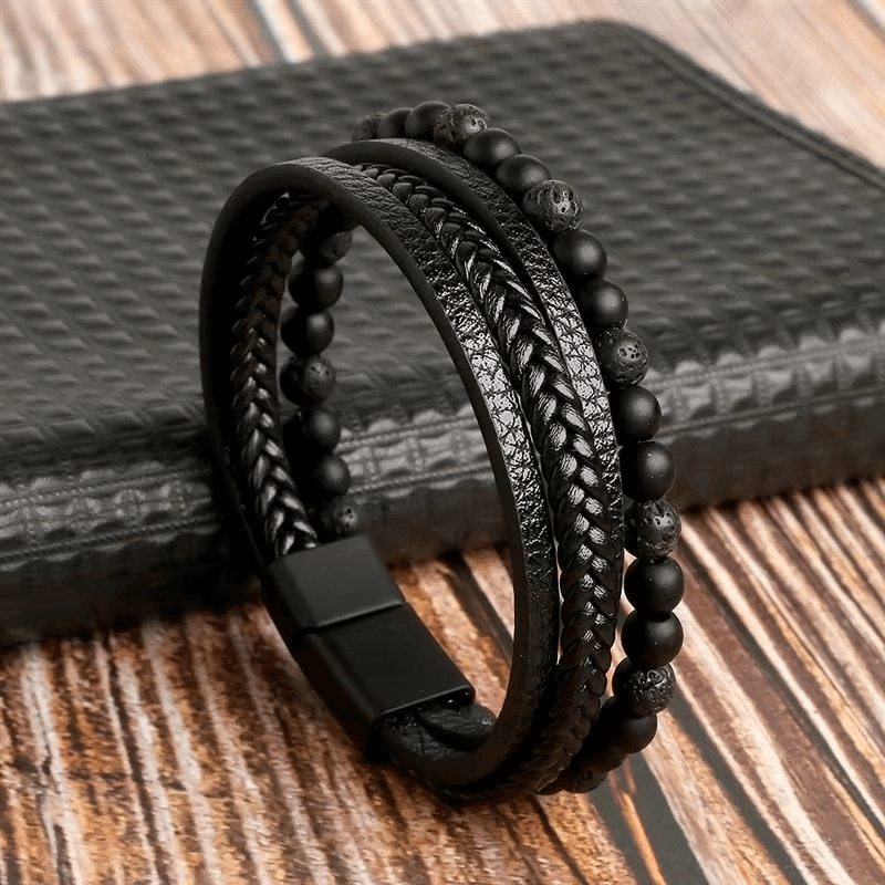 Pulseira Masculina de Couro