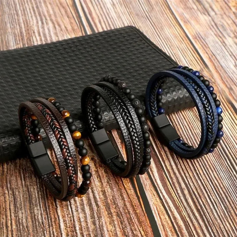 Pulseira Masculina de Couro