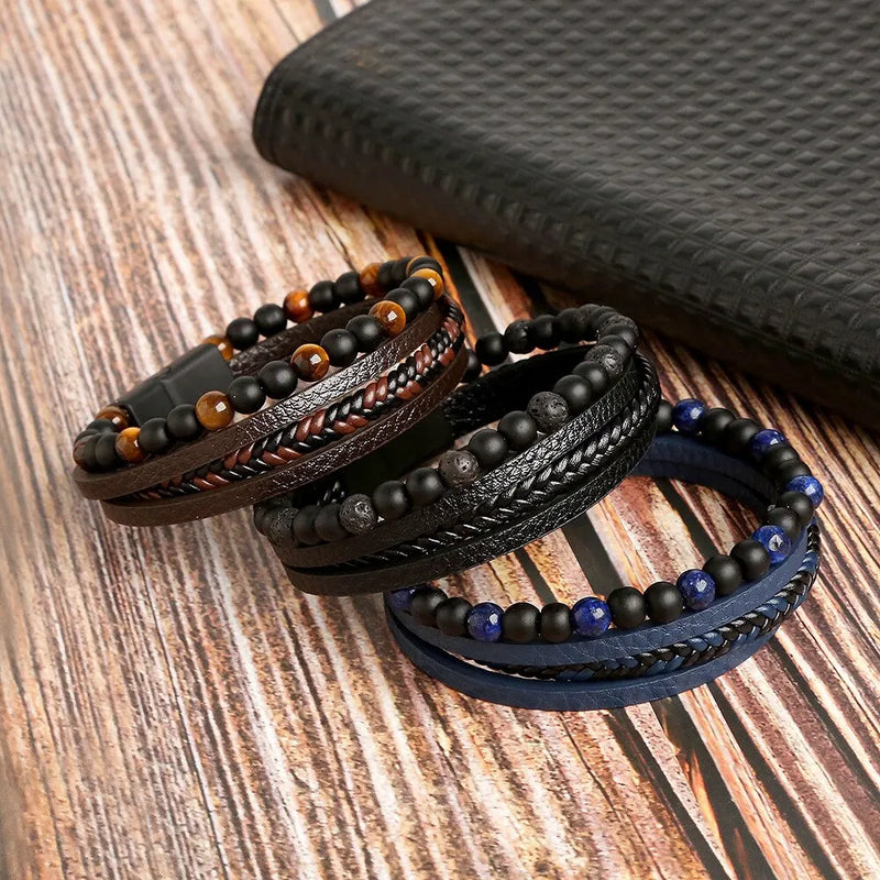 Pulseira Masculina de Couro