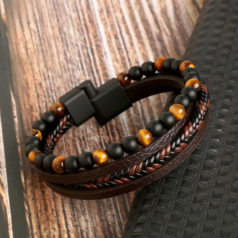 Pulseira Masculina de Couro