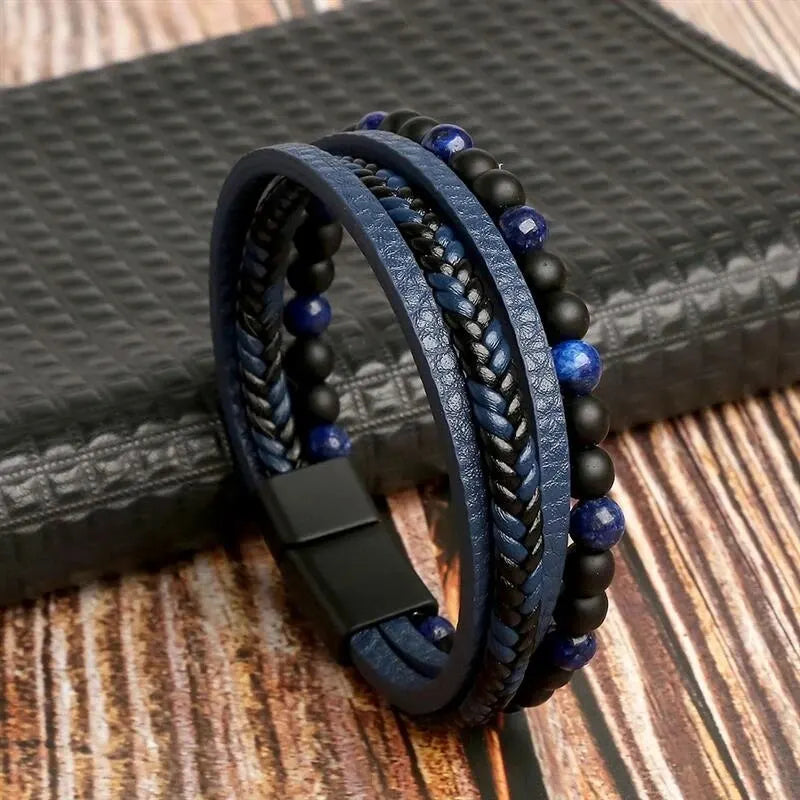 Pulseira Masculina de Couro